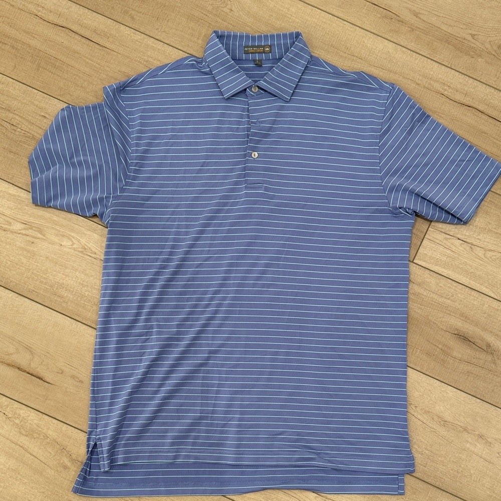 Blue Striped Men's Polo Shirt